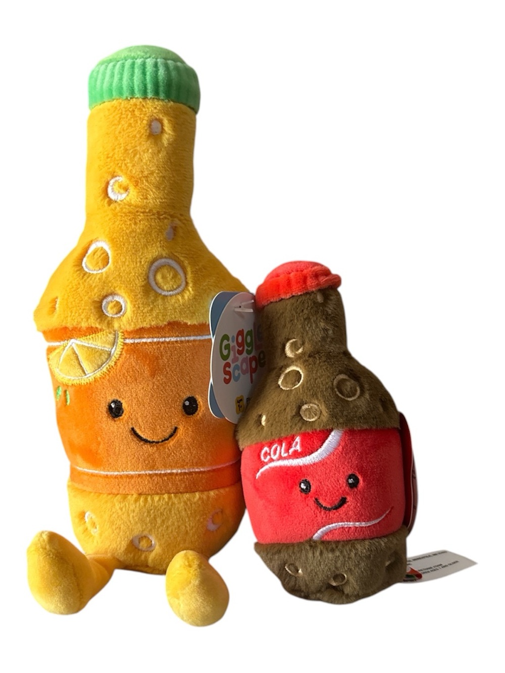 GiggleScape Orange Soda and Cola Bottle Clip-on Set